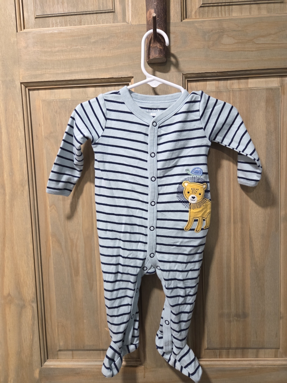 **BUNDLE & SAVE** Carter's Blue Striped Lion Baby One-Piece